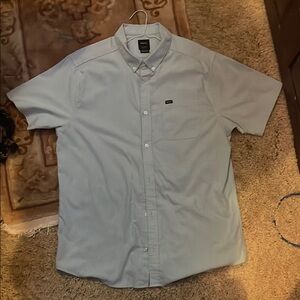 RVCA Men's Sky Blue Casual Button Down Shirt
